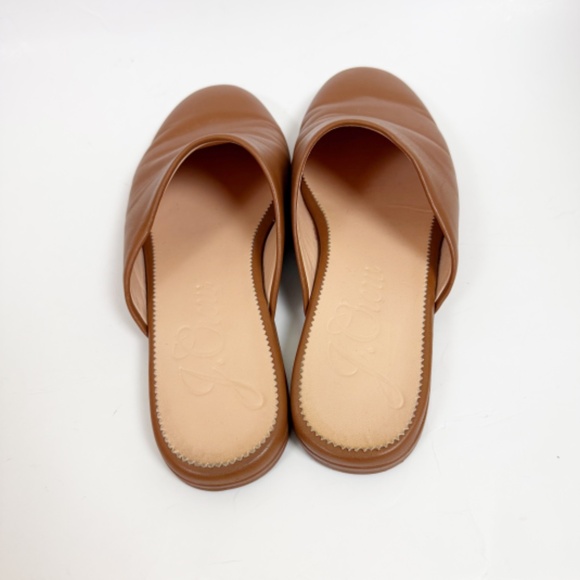 J. Crew Brown Leather Slip On Mules Size 7 - Picture 5 of 8